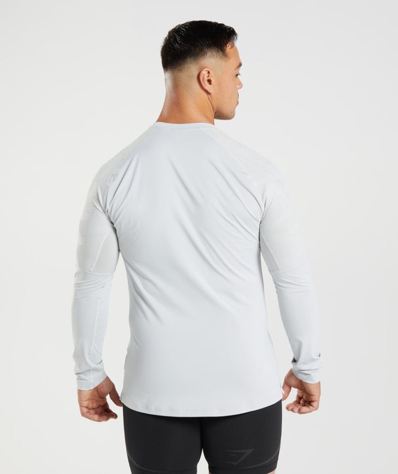 Men's Gymshark 315 Long Sleeve T-Shirts Light Grey | CA 8N53A6